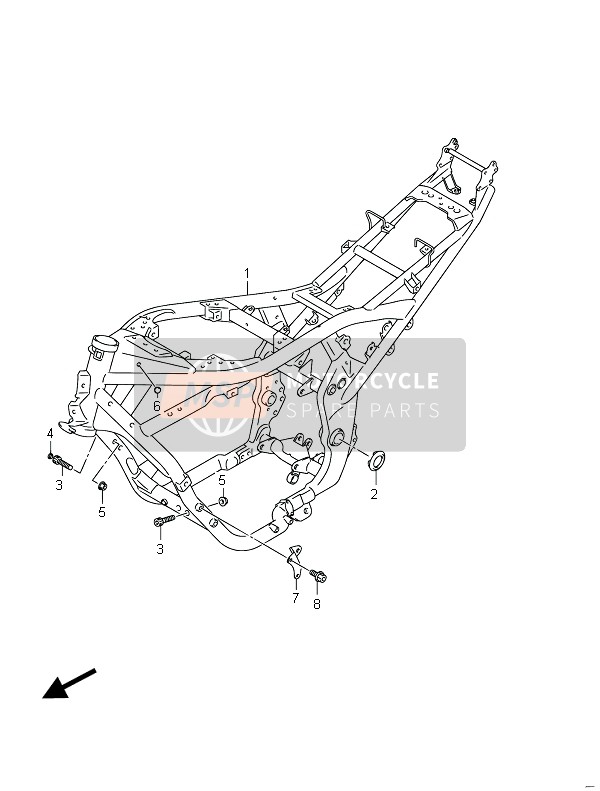 Suzuki GSF650(S)(A)(SA) BANDIT 2011 RAHMEN (GSF650SUA) für ein 2011 Suzuki GSF650(S)(A)(SA) BANDIT