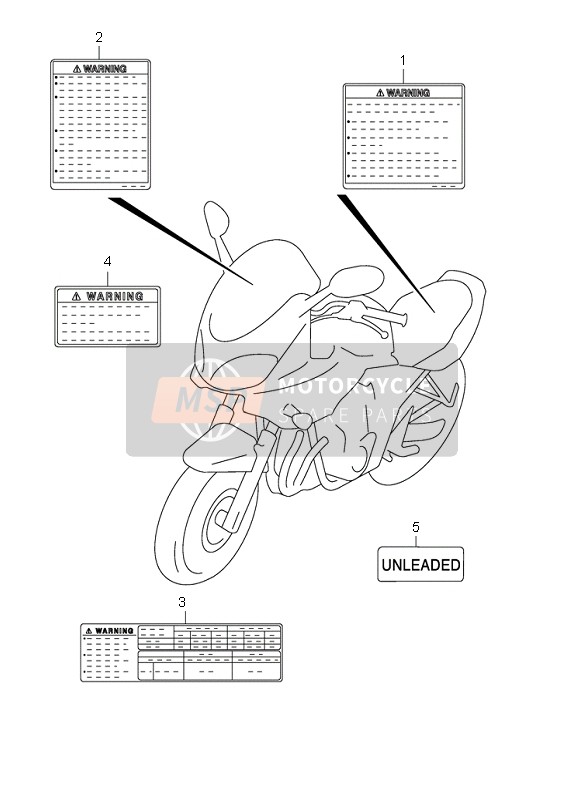 Suzuki GSF1200(N)(S)(Z) BANDIT 2004 Étiquette pour un 2004 Suzuki GSF1200(N)(S)(Z) BANDIT