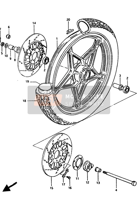 Suzuki GS1100G 1985 Front Wheel for a 1985 Suzuki GS1100G