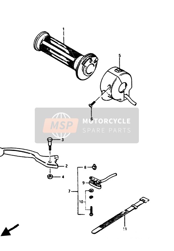 Suzuki GS1100G 1985 Interruttore maniglia destra per un 1985 Suzuki GS1100G