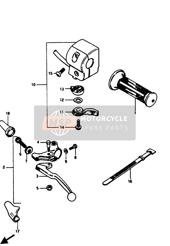 Suzuki GS1100G 1985 Left Handle Switch for a 1985 Suzuki GS1100G