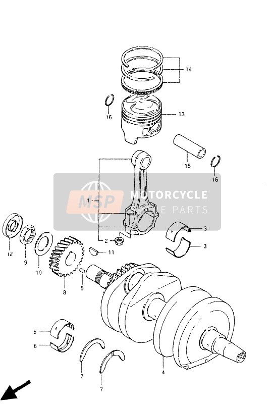 Suzuki GSX400(E)(S) 1985 Albero motore per un 1985 Suzuki GSX400(E)(S)