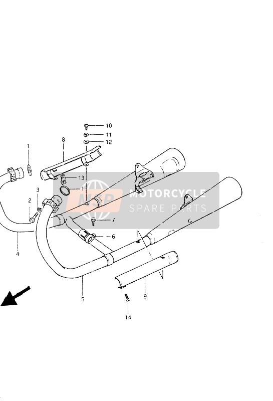 Suzuki GSX400(E)(S) 1985 Muffler for a 1985 Suzuki GSX400(E)(S)