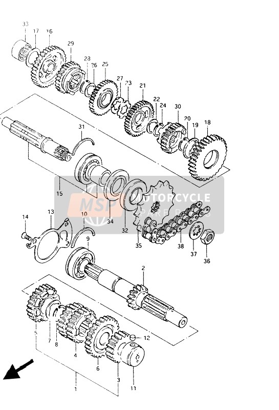 Suzuki GSX400(E)(S) 1985 Transmission pour un 1985 Suzuki GSX400(E)(S)