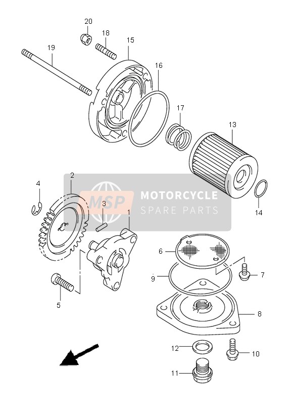 Suzuki RV125 VANVAN 2003 Oil Pump for a 2003 Suzuki RV125 VANVAN