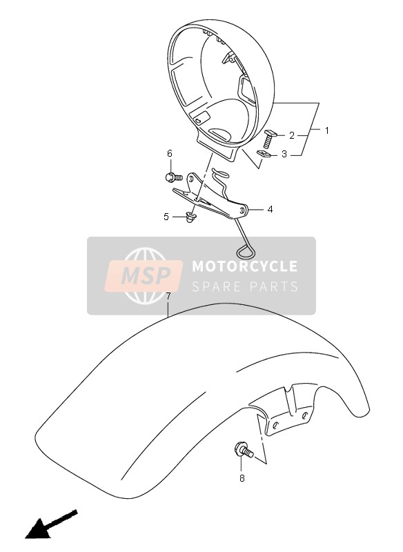 Suzuki RV125 VANVAN 2003 Headlamp Housing for a 2003 Suzuki RV125 VANVAN