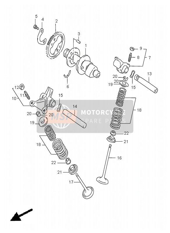 Suzuki XF650 FREEWIND 1999 Arbre à came & Soupape pour un 1999 Suzuki XF650 FREEWIND