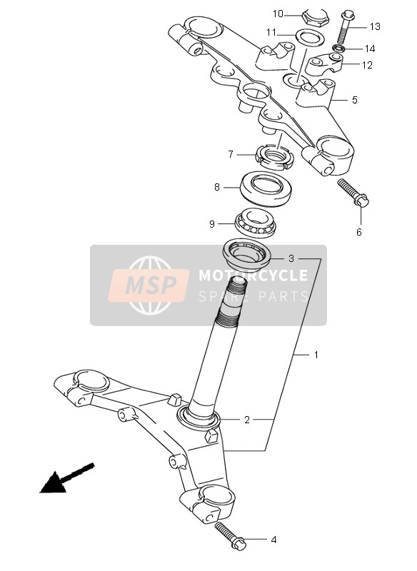 Suzuki RV125 VANVAN 2003 Steering Stem for a 2003 Suzuki RV125 VANVAN