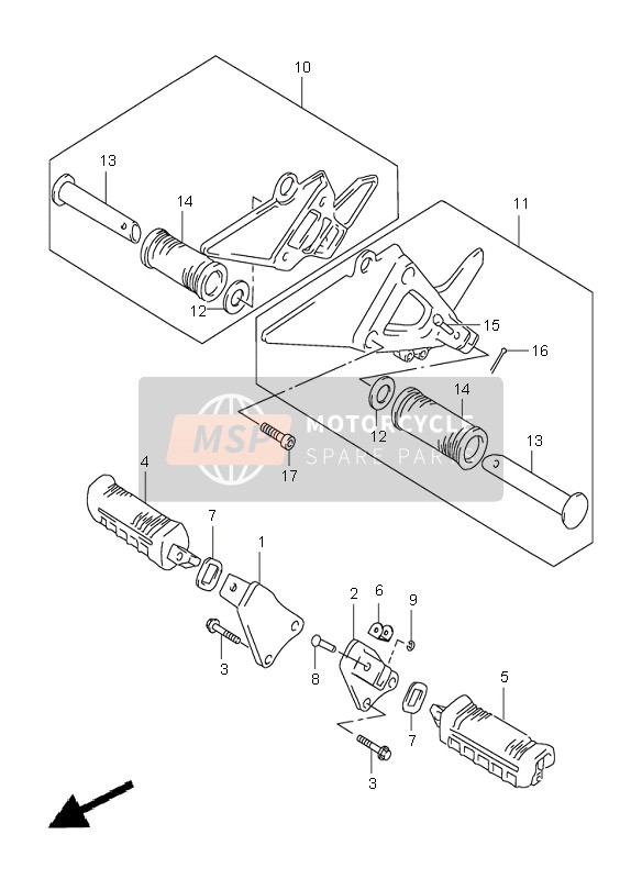 Suzuki XF650 FREEWIND 1999 Repose Pieds pour un 1999 Suzuki XF650 FREEWIND