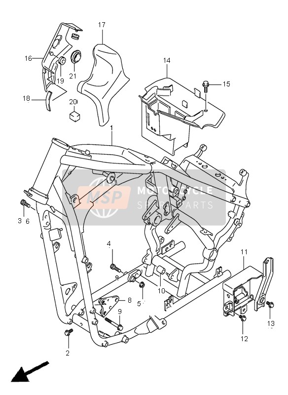 Suzuki VL800 VOLUSIA 2001 Frame for a 2001 Suzuki VL800 VOLUSIA