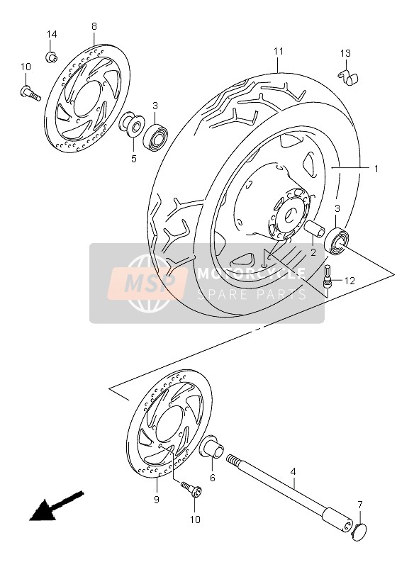 5471110F01, Axle, Front, Suzuki, 0