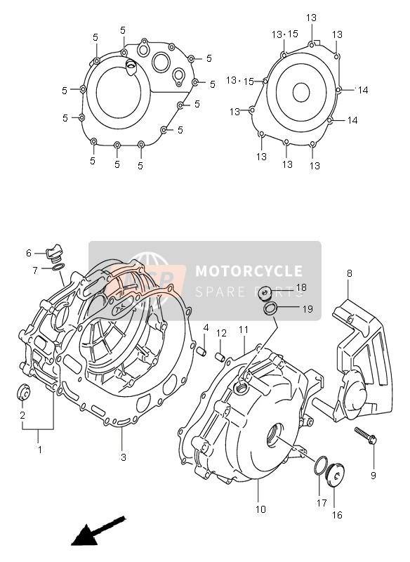 Suzuki SV650(N)(S) 2003 KURBELGEHÄUSEABDECKUNG für ein 2003 Suzuki SV650(N)(S)