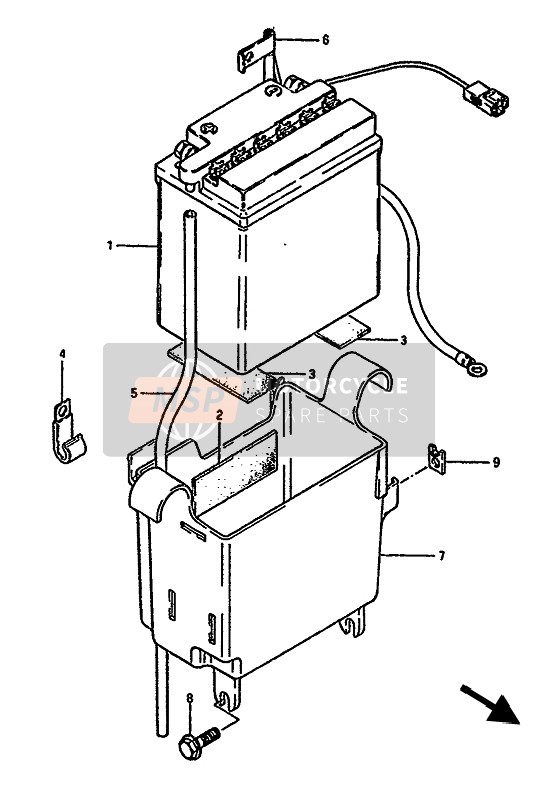 Suzuki GSX550 1985 Batterie pour un 1985 Suzuki GSX550