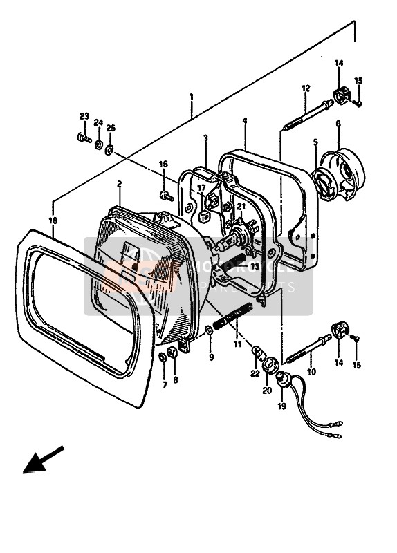 Suzuki GSX550 1985 Headlamp (GSX550ES-EF) for a 1985 Suzuki GSX550