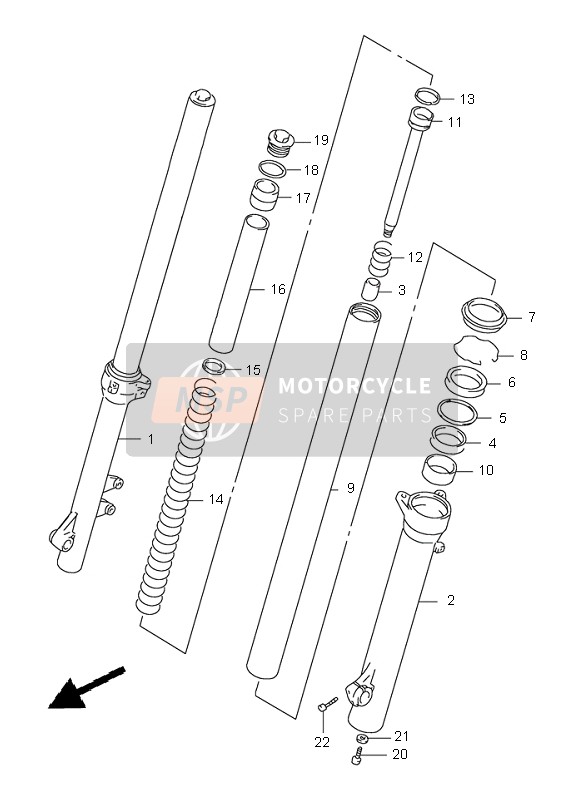 Suzuki XF650 FREEWIND 1999 Front Damper for a 1999 Suzuki XF650 FREEWIND