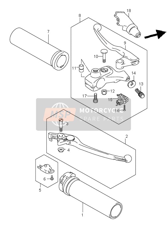 5750024B02, Lever Assy,Cl., Suzuki, 2