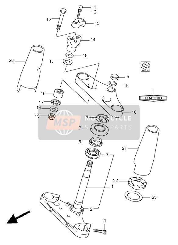 Suzuki VL800 VOLUSIA 2001 Steering Stem for a 2001 Suzuki VL800 VOLUSIA