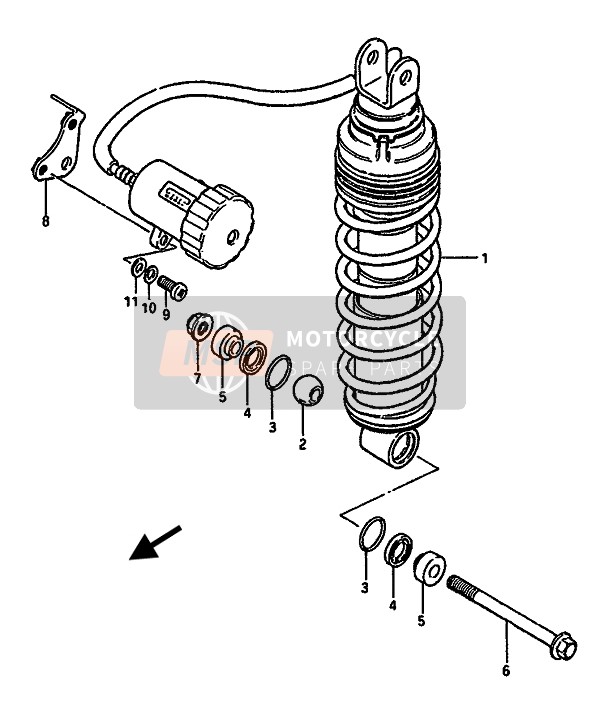 Suzuki GSX550 1985 Rear Shock Absorber for a 1985 Suzuki GSX550