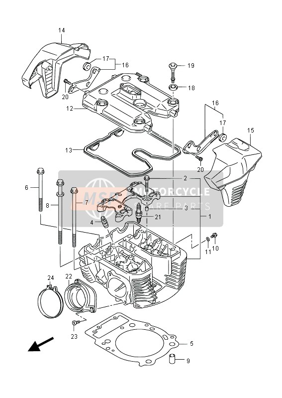 Suzuki VZR1800(N)(Z)(R) (M1800) INTRUDER 2012 Rear Cylinder Head for a 2012 Suzuki VZR1800(N)(Z)(R) (M1800) INTRUDER