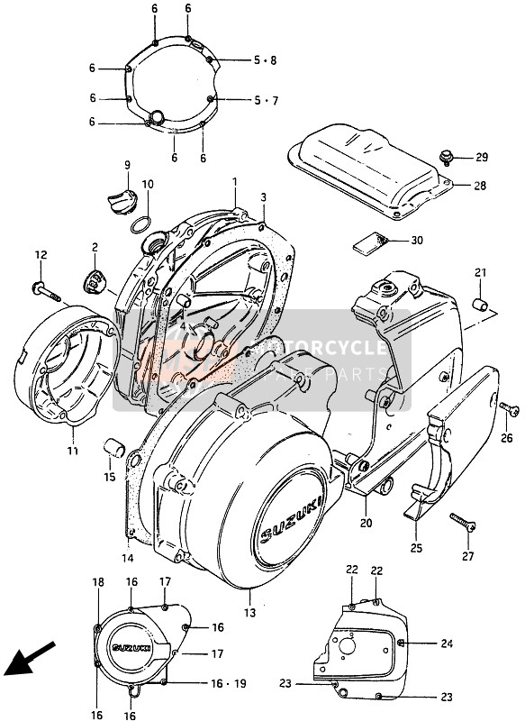 Suzuki GSX750(ES)(EF)(E) 1985 KURBELGEHÄUSEABDECKUNG für ein 1985 Suzuki GSX750(ES)(EF)(E)