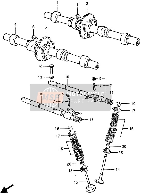 1286031300, Shaft, Valve Rocker Arm, Suzuki, 0