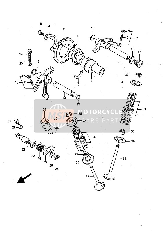 Suzuki LS650P SAVAGE 1990 Camshaft & Valve for a 1990 Suzuki LS650P SAVAGE