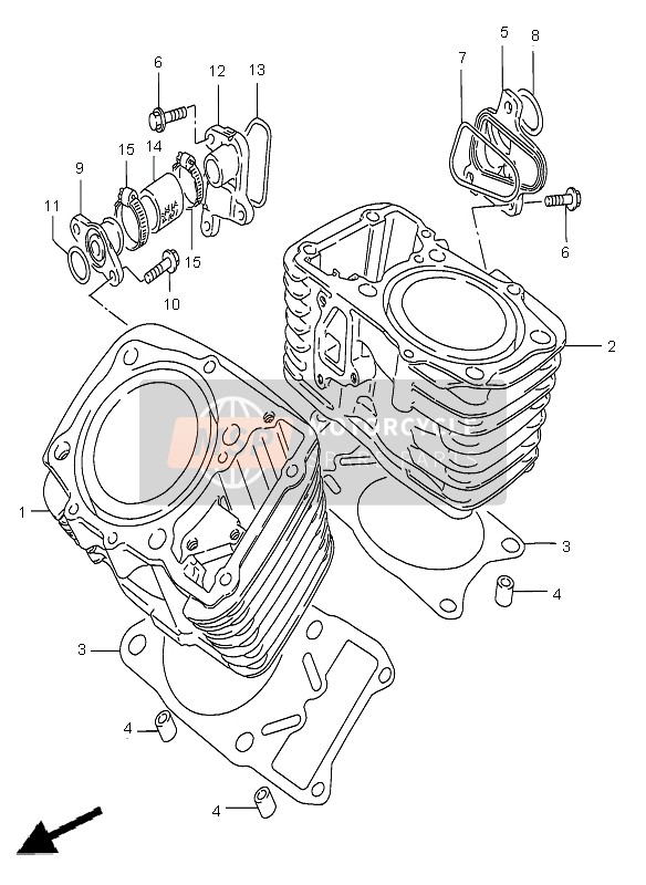 Suzuki VS800 INTRUDER 2001 Cylinder for a 2001 Suzuki VS800 INTRUDER