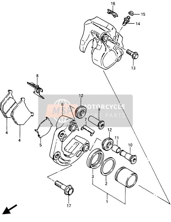 Suzuki GSX750(ES)(EF)(E) 1985 Calibradores delanteros para un 1985 Suzuki GSX750(ES)(EF)(E)