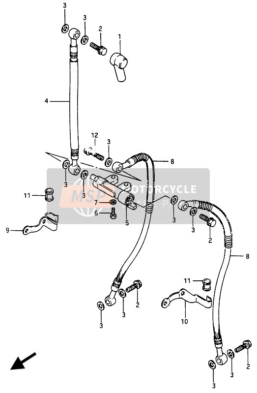 Flexible de frein avant (GSX750ES-EF)