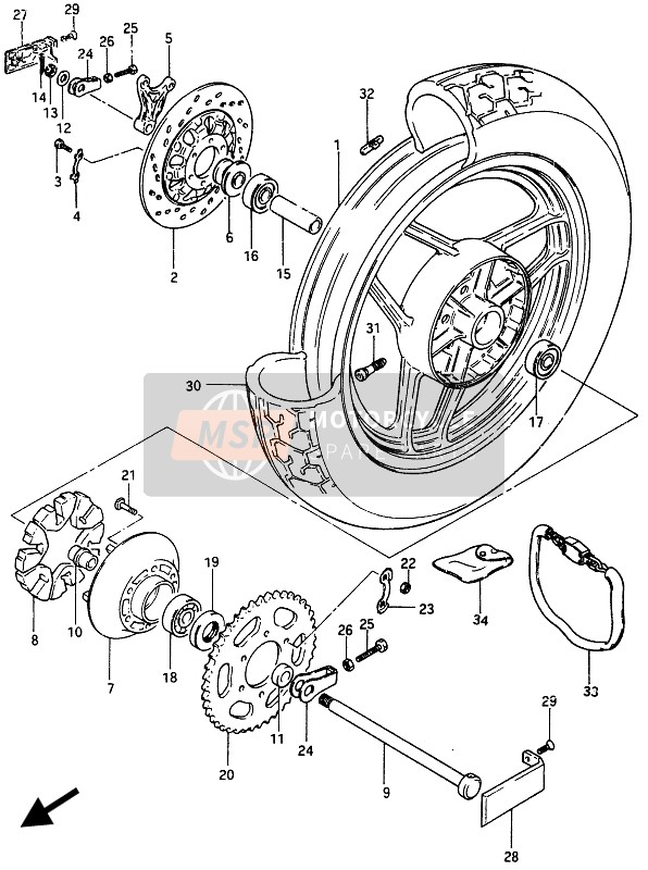 6451107D11, Sprocket,Rear, Suzuki, 1