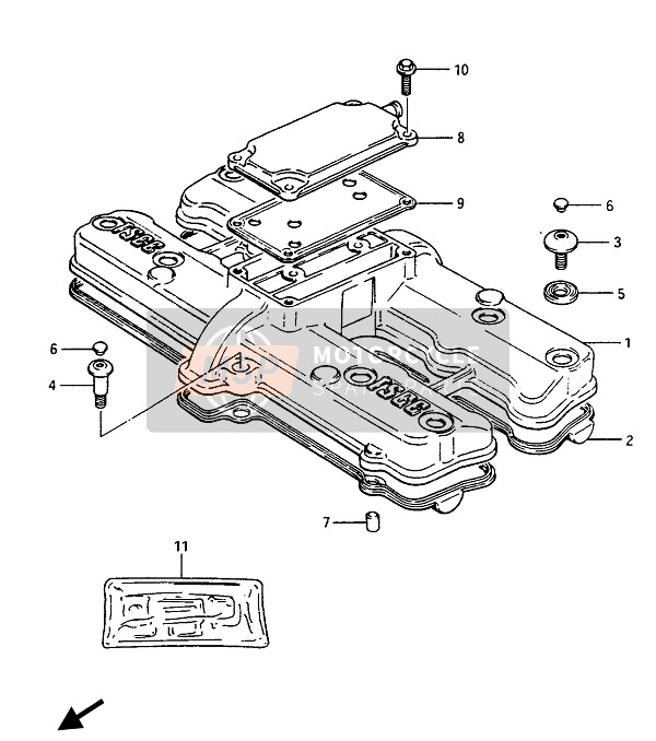 Suzuki GSX1100-1150(E)(ES)(EF) 1985 Le couvre-culasse pour un 1985 Suzuki GSX1100-1150(E)(ES)(EF)