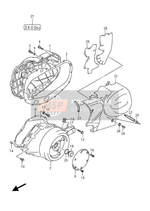 Suzuki VZR1800(N)(Z)(R) (M1800) INTRUDER 2012 Crankcase Cover for a 2012 Suzuki VZR1800(N)(Z)(R) (M1800) INTRUDER