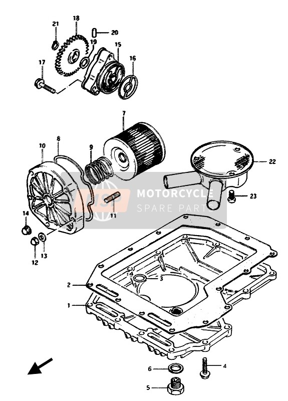 Suzuki GSX1100-1150(E)(ES)(EF) 1985 Oil Pump & Oil Filter for a 1985 Suzuki GSX1100-1150(E)(ES)(EF)