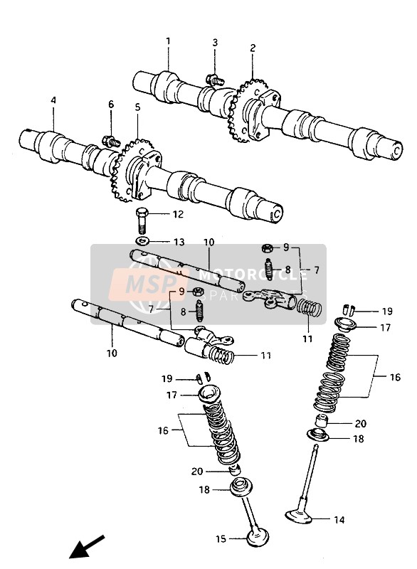 Suzuki GSX1100-1150(E)(ES)(EF) 1985 NOCKENWELLE & VENTIL für ein 1985 Suzuki GSX1100-1150(E)(ES)(EF)