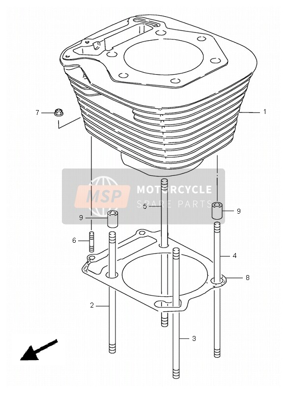 Suzuki LS650 SAVAGE 1996 Cylinder for a 1996 Suzuki LS650 SAVAGE