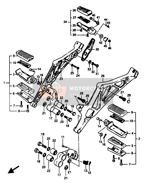 4350100A00, Footrest Assy, Front Rh, Suzuki, 0