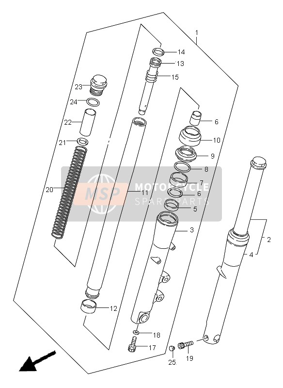 5110339A70, Damper Assy, Front Fork  Rh, Suzuki, 1