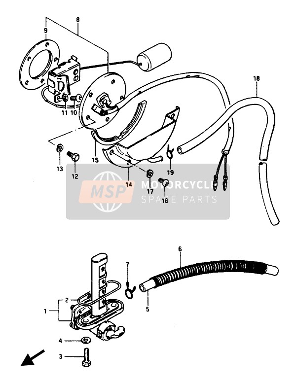 Suzuki GSX1100-1150(E)(ES)(EF) 1985 Grifo de combustible para un 1985 Suzuki GSX1100-1150(E)(ES)(EF)