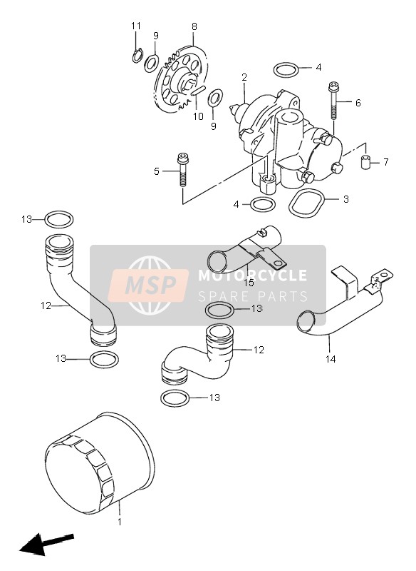 Suzuki GSF600(N)(S) BANDIT 1999 Oliepomp voor een 1999 Suzuki GSF600(N)(S) BANDIT