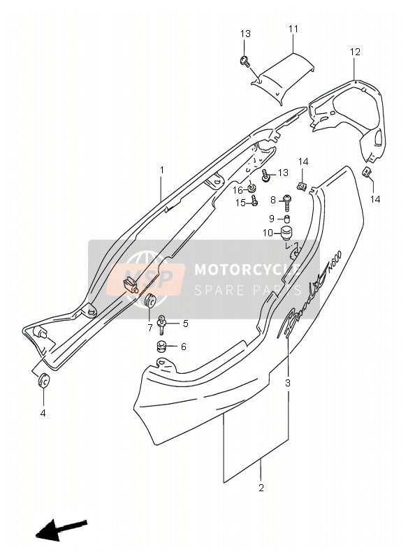 4733126E00291, Cover, Frame Rear  (Black), Suzuki, 0