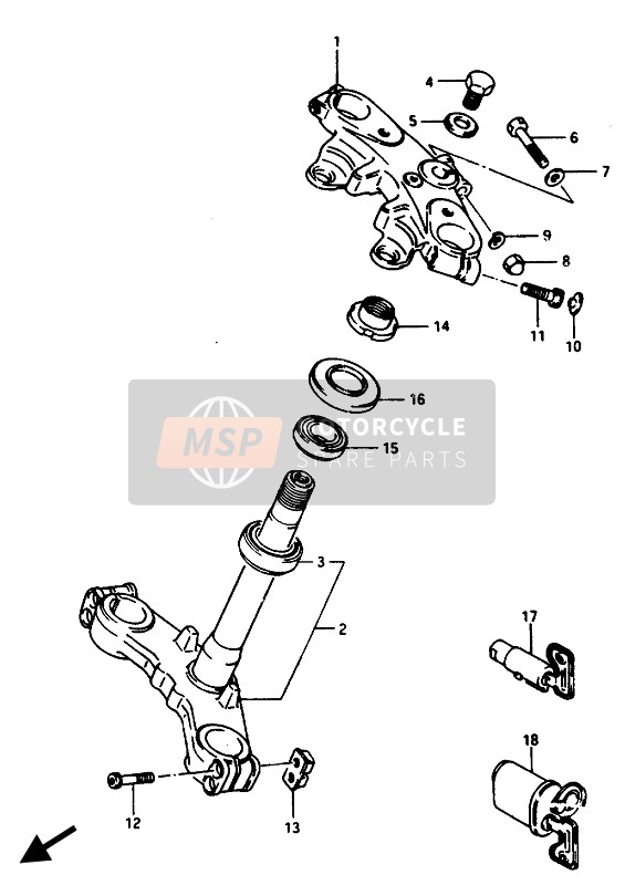 Suzuki GSX1100-1150(E)(ES)(EF) 1985 Steering Stem for a 1985 Suzuki GSX1100-1150(E)(ES)(EF)