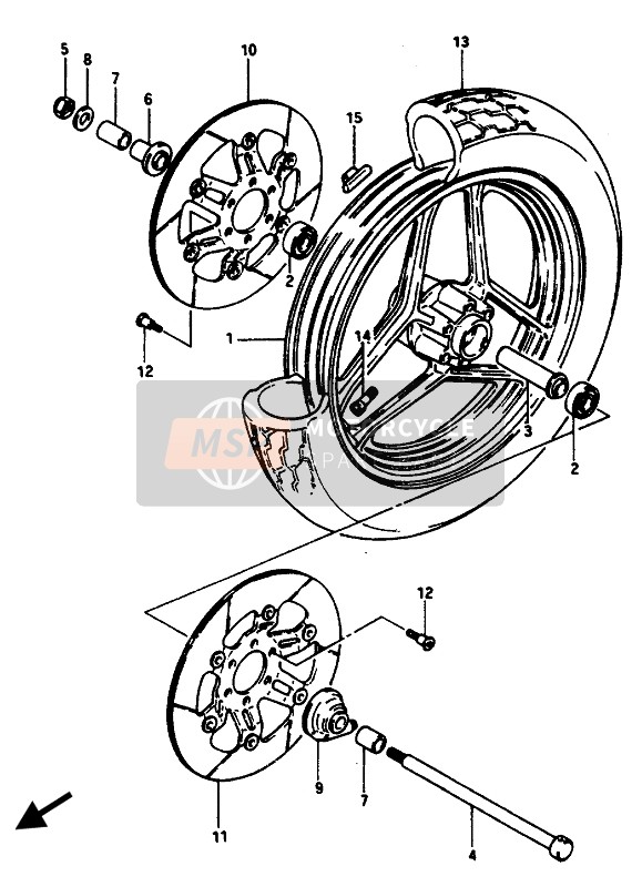 5411100A00291, Wheel, Front (2.50X16) Black, Suzuki, 0