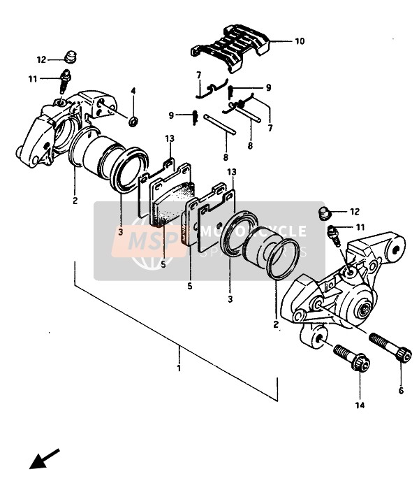 Suzuki GSX1100-1150(E)(ES)(EF) 1985 Pinzas traseras para un 1985 Suzuki GSX1100-1150(E)(ES)(EF)