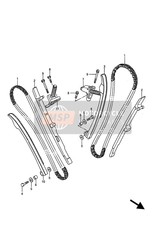 Suzuki VS750GL INTRUDER 1985 Cam Chain for a 1985 Suzuki VS750GL INTRUDER