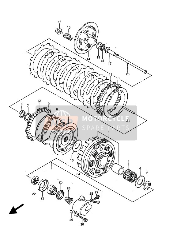 Suzuki VS750GL INTRUDER 1985 Embrayage pour un 1985 Suzuki VS750GL INTRUDER