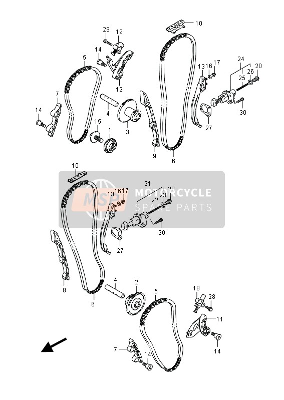 1277448G00, Guide, Cam Chain No.2 Rear, Suzuki, 0