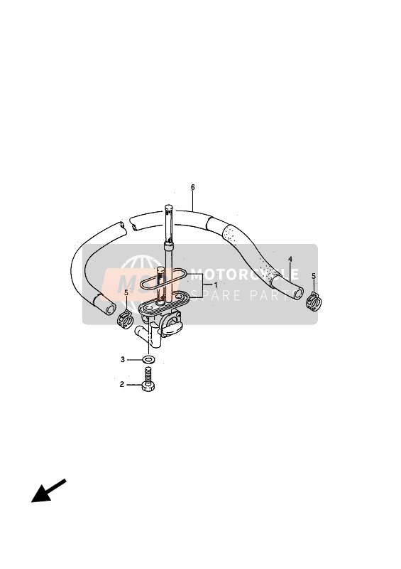 Suzuki VS750GL INTRUDER 1985 Robinet de carburant pour un 1985 Suzuki VS750GL INTRUDER