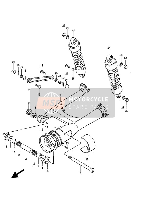 6121138A00, Shaft, Pivot, Suzuki, 0