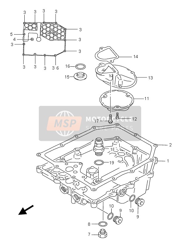 Suzuki GSX600F 2004 Oil Pan for a 2004 Suzuki GSX600F