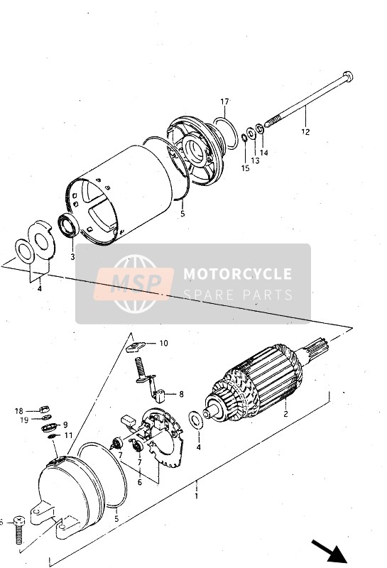 Suzuki GSX-R750R 1986 Starting Motor for a 1986 Suzuki GSX-R750R